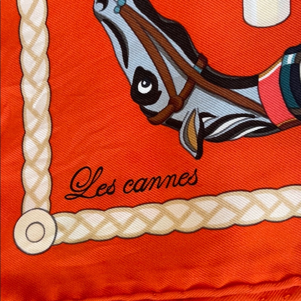 Hermès Silk Scarf Les Canes Motif - Picture 3 of 5